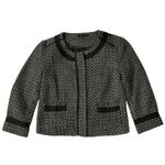 Sandro Sportswear Tweed Blazer Jacket Size M Black Snap Front Pockets Lined Photo 6