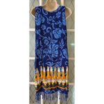 Vintage 90s Corona Beer Dress Women Sleeveless Hawaiian Swim Coverup Dress Size Blue Size M Photo 2