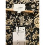 Sundays  Camelia Black Floral Ruffle Collar Top Blouse Shirt Size‎ Large Photo 8