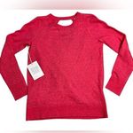 Loft  Hot Pink Open Back Faux Wrap Limited Edition Long Sleeve Sweater Photo 0