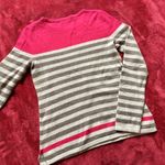 Antonio Melani Cashmere Sweater Pink Colorblock Tan Stripes Size M Photo 1