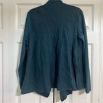 Flax  Open Front Blue Dark Teal Cardigan Top Jacket Linen Size Medium Drapey Photo 8