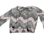 Love, Fire Black, White, and Pink Love Fire Long Sleeve Top With Chevron Design Photo 0