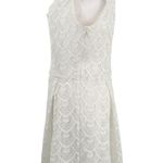 Alya  Crochet White Cap Sleeves Scalloped Hem Size Large Dress Photo 2