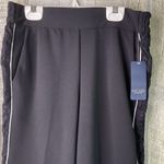 Rachel Rachel Roy Glen Lace Inset Pull On Ankle Black Pants with White Piping Size 6 Photo 3