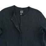 Eileen Fisher Silk Cotton Interlock Long Cardigan Jacket Black Size Medium Photo 3