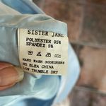 Sister Jane Sequin & Pearl Collar Tulle Sleeve Blue Crop Top Size S Photo 9