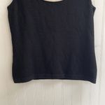 St. John Caviar Wool Blend Sleeveless Sweater Knit Tank Top Black Cream Size S Photo 4
