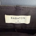 Babaton Aritzia Mayne Black Vegan Leather Pleated Pants w/ Belt, Sz 4 EUC Photo 4