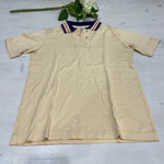 J.G. Hook Vintage Polo Shirt Womens S‎ Short Sleeve Striped Collar Beige Tan Photo 0