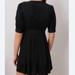 Ba&sh NWT Daniela Short Sleeve Mini Dress Black Marbled Size 3 / Large $250 Photo 2
