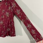 Free People Women's Pomegranate Combo Floral Elsa Open Back Blouse Size M Photo 4