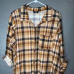 Jolie & Joy Plaid Shirt Dress Women’s 1XL – Button Down Long Sleeve Tunic Dress Yellow Size 1X Photo 1