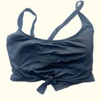 NWT Salt + Cove Ribbed Tie Front Tank Bikini Top Black Junior's Plus Size 1 NEW Photo 0