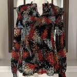 Anthropologie Akemi + Kin Balloon Sleeve Floral Chiffon Smocked Top Size S Photo 6