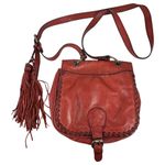 Patricia Nash Red Leather Fringe Crossbody Bag Purse Handbag Photo 2