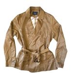 FRNCH  PARIS Tan Satin Tie Blazer XS. Photo 0