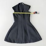 Alexis  XS Black Quilted Skater Mini Modern Sophisticated Architectural Chic Photo 7