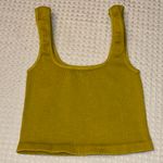 Free People NEW! HAPPINESS RUNS SQUARE NECK Ribbed Crop Top XS/S Gold Green Photo 3