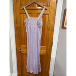 Vintage Style Lavender Nylon Lace Empire Waist Maxi Nightgown Slip Dress Small White Size M Photo 1