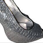 Lulu Townsend  beautiful black sparkle open toed sling back heels! Nwot Photo 5