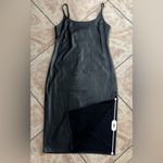Wild Fable  Black Faux Leather Spaghetti Strap Dress Photo 7
