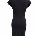 carole little Vintage 90s Beaded Tassel Little Black Sweater Knit Dress P/P Photo 1