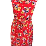 Anthropologie Red Floral Off-Shoulder Midi sundress summer belted Photo 3
