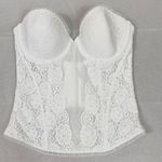 Maidenform White Lace Sheer Paneled Bustier Corset Top Photo 0