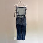 RARE Mother The Tie Back Hustler Ankle Fray Jumpsuit Pardon My French Size 26 Blue Photo 6