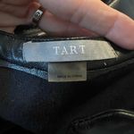 Tart  woman’s black vegan faux leather tiered mini dress‎ NWOT SMALL Photo 5