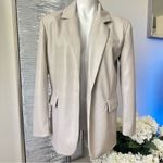 BLANK NYC  Faux Leather Cream Blazer Size S Photo 2