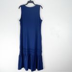 Tommy Bahama  Marina Slub Navy Sleeveless Tassel Tie Ruffle Hem Dress Size Large Photo 1