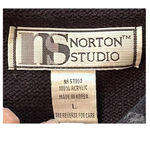 NORTON STUDIO GORGEOUS HOLIDAY SWEATER SNOWFLAKE PATTERN CHRISTMAS‎ SIZE LARGE Black Photo 5