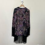 Temple Ro Festival Fringe Robe Kimono Cardigan Open Front Purple Black One Size Size undefined Photo 3