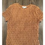 Treasure & Bond Women's Short Sleeve Basket Weave Brown Sweater M NWOT Photo 2
