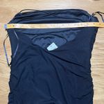 Windsor  LBD Black Sheer Mesh Ruched Gathered‎ Strappy Cowl Neck Mini Dress Photo 10