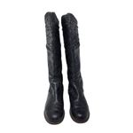 Corral Tooled Black Leather Round Toe Cowgirl Boots Western Zip Up Back Size 8.5 Photo 2