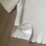 Ann Taylor  White Short Sleeve Sweater Tee Heavyweight Size Medium Photo 2