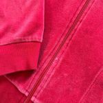 Hanes Hot pink velour velvet zip up mock neck sweatshirt L barbiecore Photo 3