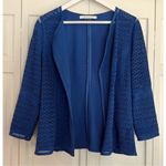 Peter Nygard blue lasercut open front blazer large Photo 8