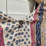 fab'rik  Women's Large Tie Front Top Blouse Bell Sleeve Fall floral Bohemian Print Photo 3