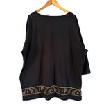 Liz & Me Black Pullover Giraffe Embroidered Long Sleeve T Photo 1