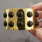 Trina Turk ππ Resin Neo Goth Cab Set Cuff Bracelet Gold Brass Stones NWT Photo 6