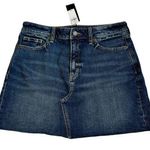 Banana Republic NWT  A Line Raw Hem Distressed Mini Denim Skirt Size Small Photo 0