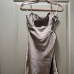 Princess Polly Champagne Satin Dress Photo 1