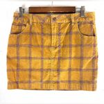 BDG  4 Corduroy Tan and Red Plaid Sweet Golden Fall Skirt Photo 7