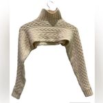 ZARA Cream Turtleneck Cable Knit Arm Sweater M-L Photo 2