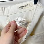 BLANK NYC the baxter ribcage high rise straight leg raw hem jeans cream white Photo 7