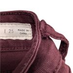 PacSun BULLHEAD Denim Co Women’s Burgundy Distressed Jean Shorts Pockets Stretch Red Size 25 Photo 4